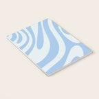 Wavy Loops Retro Abstract Pattern in Powder Blue Tones Notebook Gallery Image 3