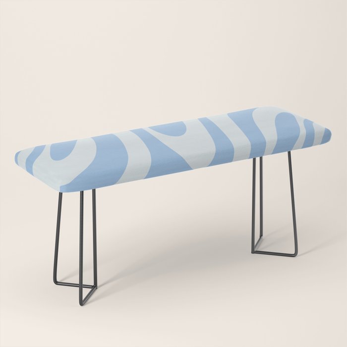 Wavy Loops Retro Abstract Pattern in Powder Blue Tones Bench Gallery Image 1