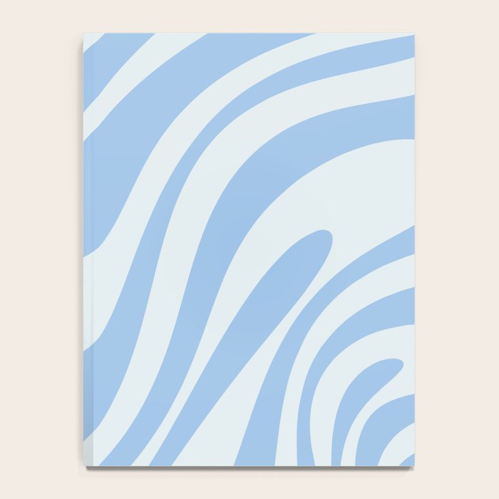 Wavy Loops Retro Abstract Pattern in Powder Blue Tones Notebook Gallery Image 4