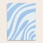 Wavy Loops Retro Abstract Pattern in Powder Blue Tones Notebook Gallery Image 4