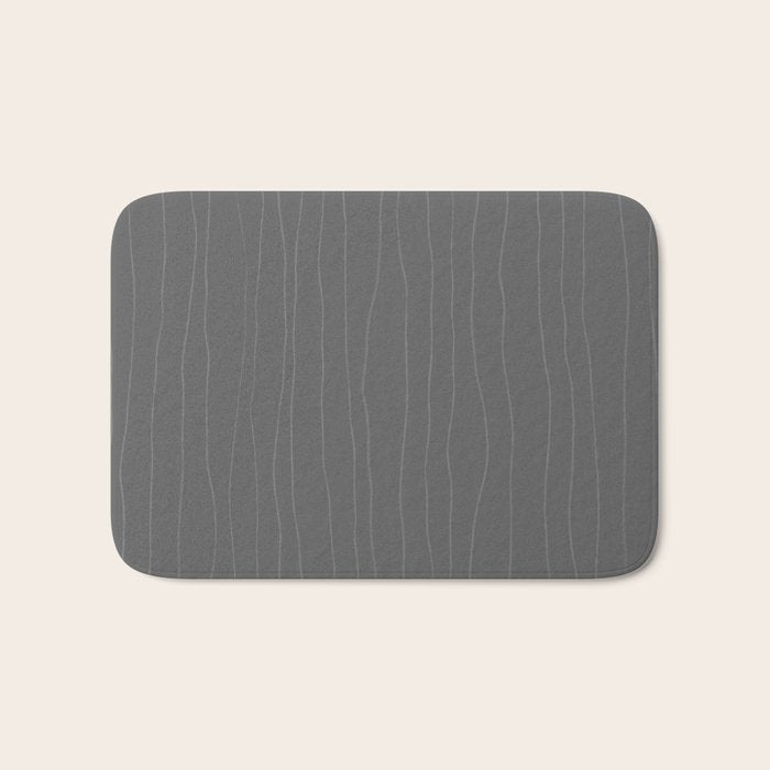 Organic Stripes Minimalist Modern Gray Pattern Bath Mat Gallery Image 1