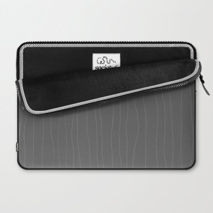Organic Stripes Minimalist Modern Gray Pattern Laptop Sleeve Gallery Image 2