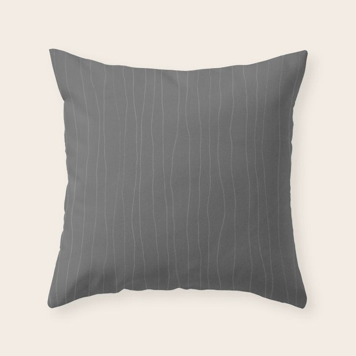 Organic Stripes Minimalist Modern Gray Pattern Throw Pillow Gallery Image 6