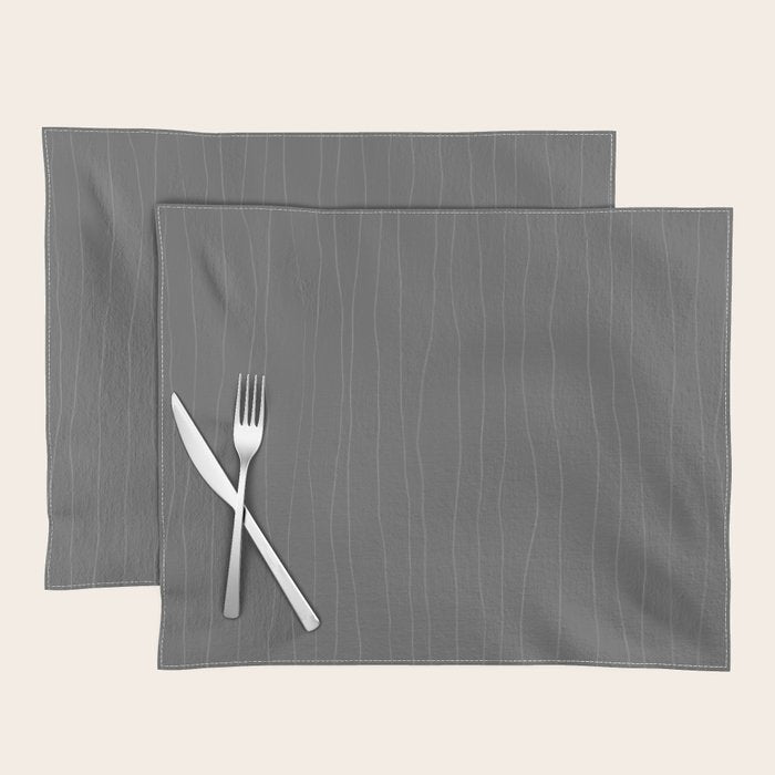 Organic Stripes Minimalist Modern Gray Pattern Placemat Gallery Image 1