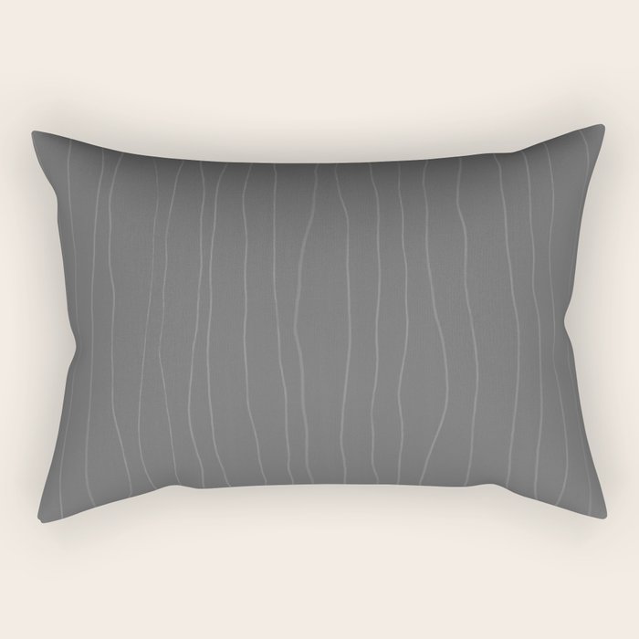 Organic Stripes Minimalist Modern Gray Pattern Rectangular Pillow Gallery Image 2