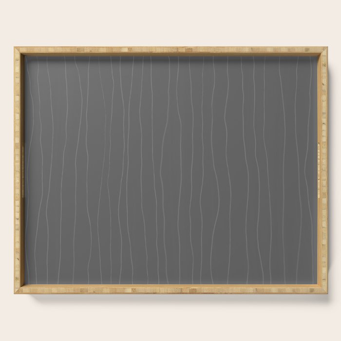 Organic Stripes Minimalist Modern Gray Pattern Serving Tray Gallery Image 1