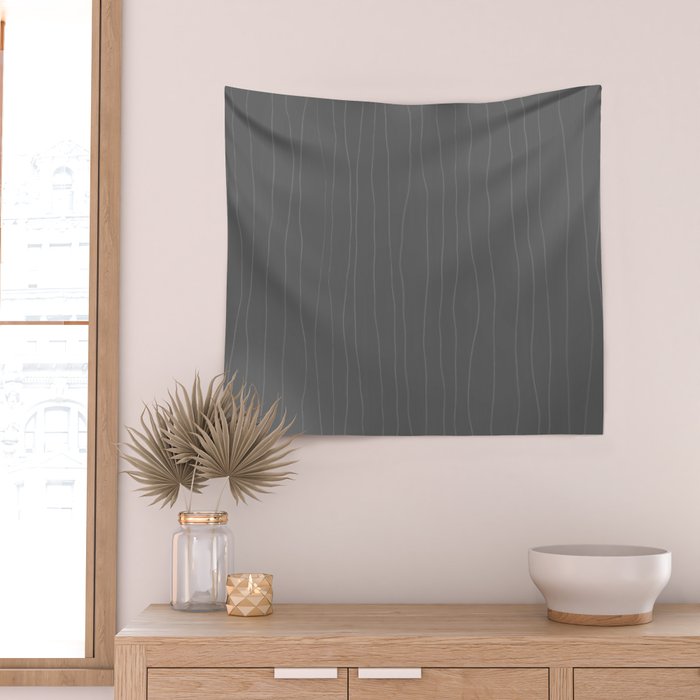 Organic Stripes Minimalist Modern Gray Pattern Wall Tapestry Gallery Image 2