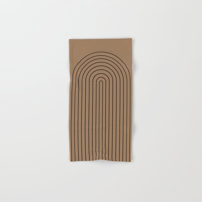 Minimal Arch XLIII Natural Tan Modern Geometric Lines Bath Towel Gallery Image 1