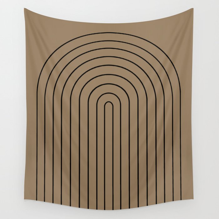 Minimal Arch XLIII Natural Tan Modern Geometric Lines Wall Tapestry Gallery Image 4