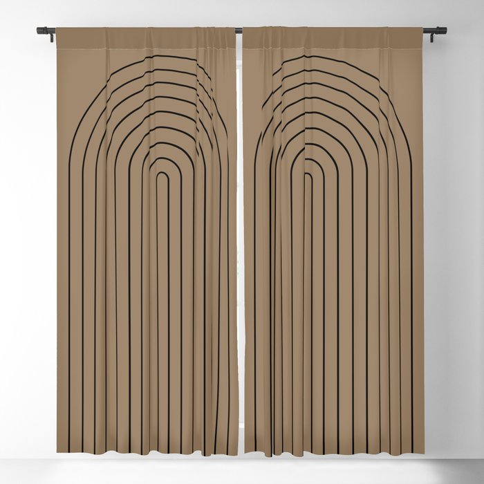 Minimal Arch XLIII Natural Tan Modern Geometric Lines Window Curtain Gallery Image 5