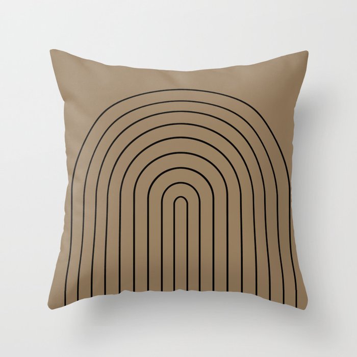 Minimal Arch XLIII Natural Tan Modern Geometric Lines Throw Pillow Gallery Image 6