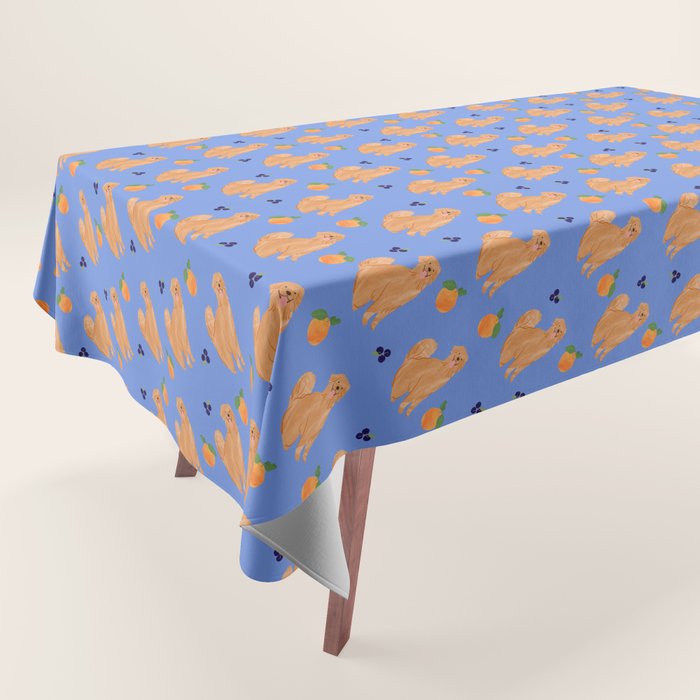 Golden Retriever and fruits Tablecloth Gallery Image 1