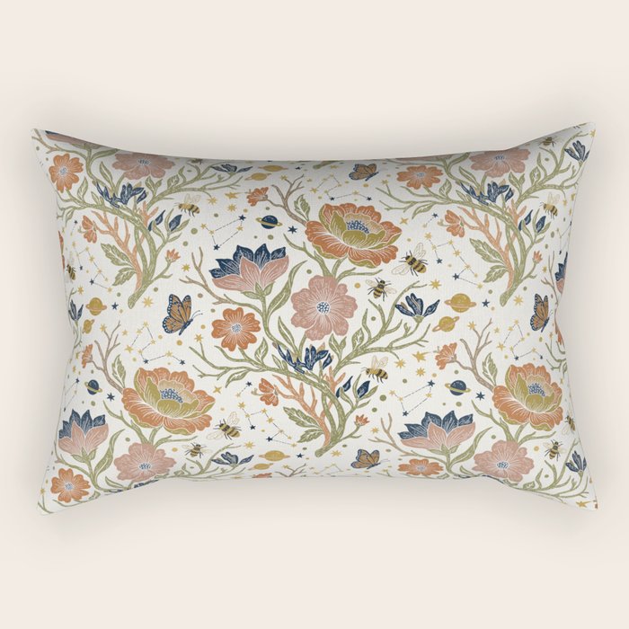 Boho Floral Galaxy Garden Rectangular Pillow Gallery Image 2