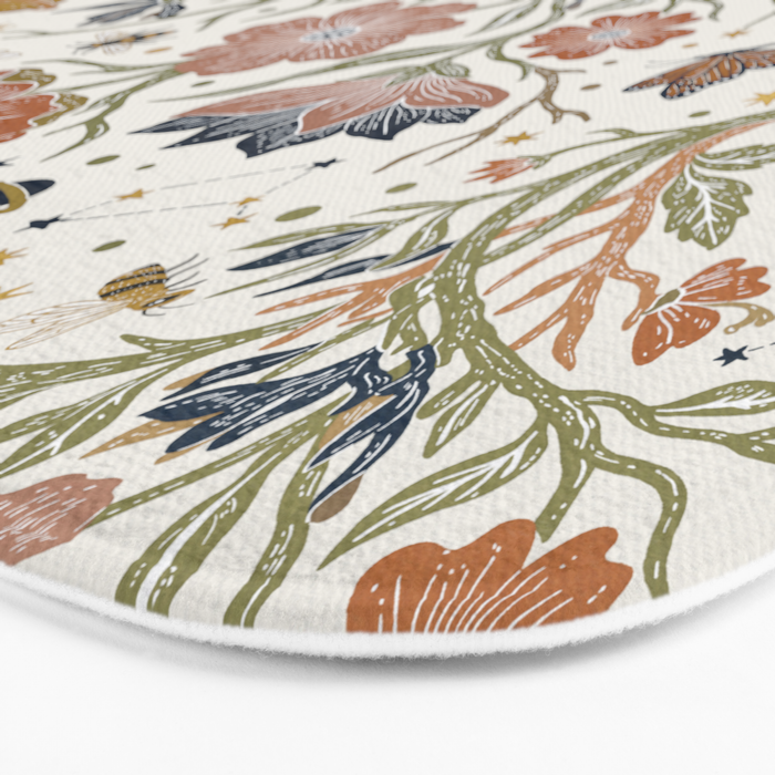 Boho Floral Galaxy Garden Bath Mat Gallery Image 3