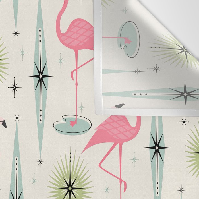 Atomic Flamingo Oasis - Larger Scale ©studioxtine Wall Tapestry Gallery Image 3