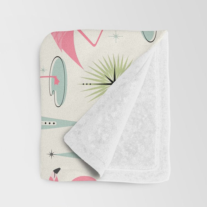Atomic Flamingo Oasis - Larger Scale ©studioxtine Throw Blanket Gallery Image 3