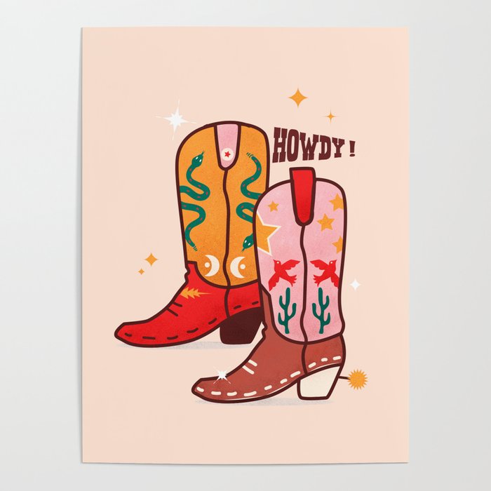 Howdy! Cowboy Boots Poster Gallery Image 1