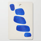 Minimalist Modern Mid Century Colorful Abstract Shapes Phthalo Blue Native Pebbles Stacked Cutting Board Gallery Image 1
