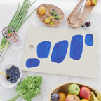 Minimalist Modern Mid Century Colorful Abstract Shapes Phthalo Blue Native Pebbles Stacked Cutting Board Gallery Image 2