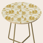 Yellow/Gold Alien Abduction Toile De Jouy Pattern Side Table Gallery Image 2