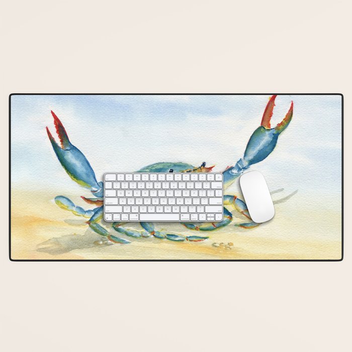 Colorful Blue Crab 2 Desk Mat Gallery Image 1