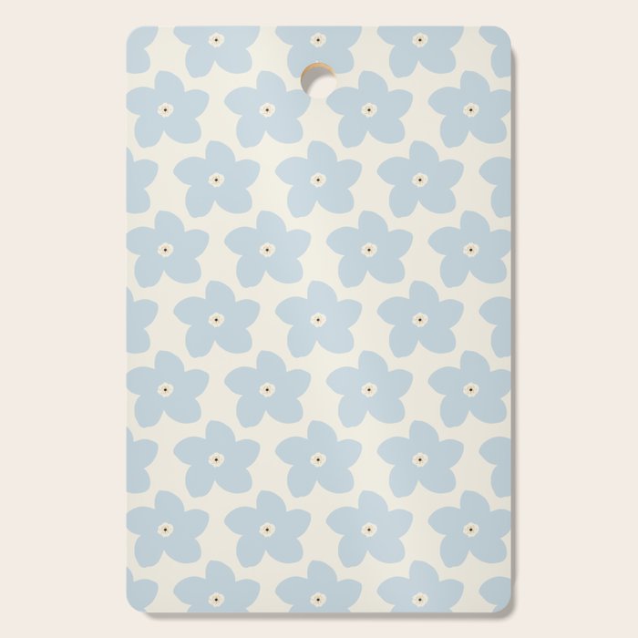 Light Blue And Cream Retro Flower Cutting Board Gallery Image 1