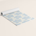 Light Blue And Cream Retro Flower Yoga Mat Gallery Image 2