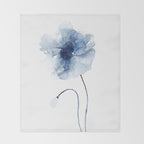 Blue Watercolor Poppies #2 Throw Blanket Gallery Image 2