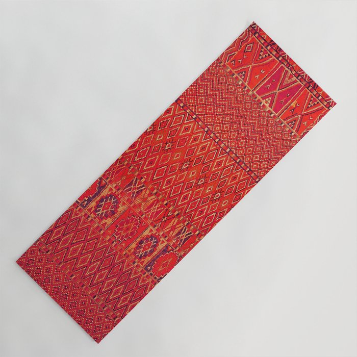 Orange Traditional Moroccan Berber Rug Design B30 Yoga Mat Gallery Image 1