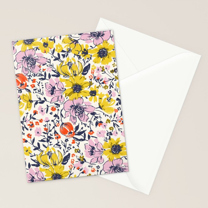 Lovely and Wild - purple and yellow Stationery Card Gallery Image 2