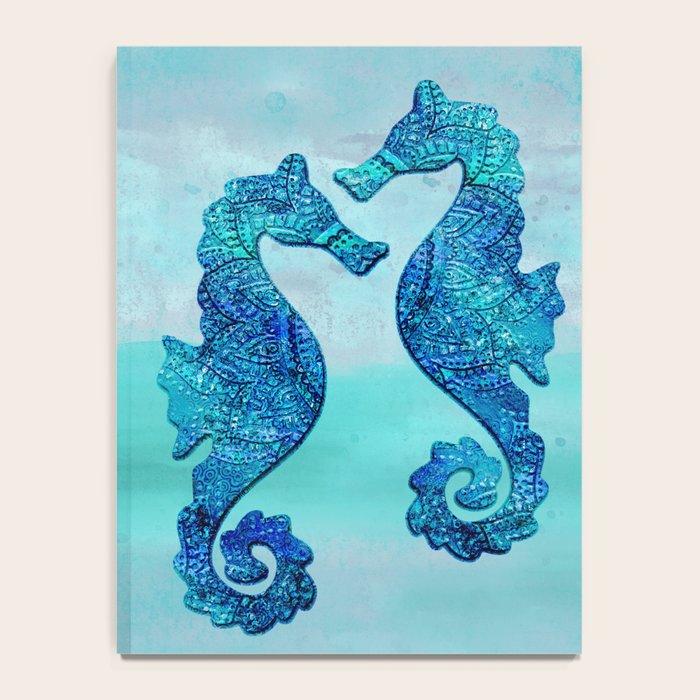 Blue Seahorse Couple Underwater Notebook Gallery Image 4