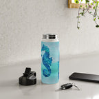 Blue Seahorse Couple Underwater Water Bottle Gallery Image 4