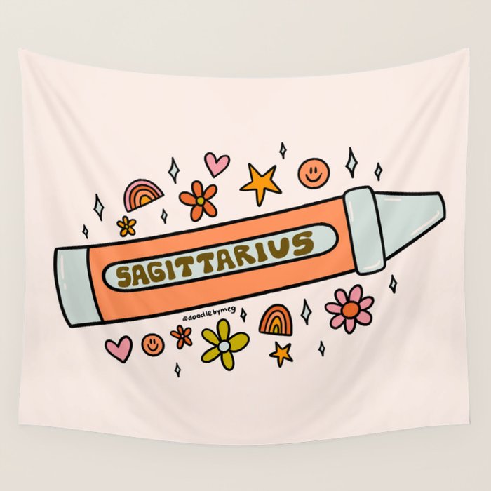 Sagittarius Crayon Wall Tapestry Gallery Image 4