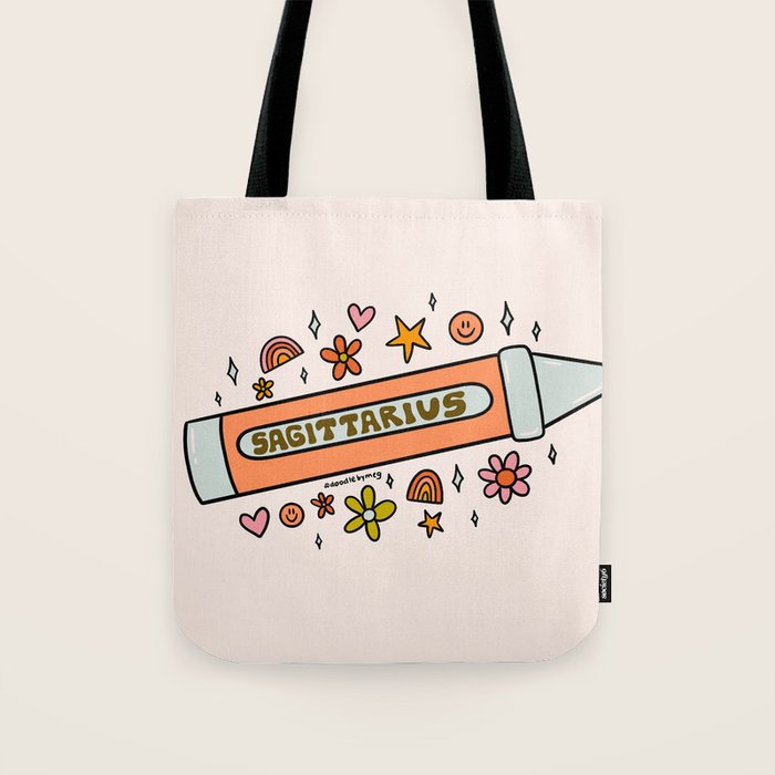 Sagittarius Crayon Tote Bag Gallery Image 1