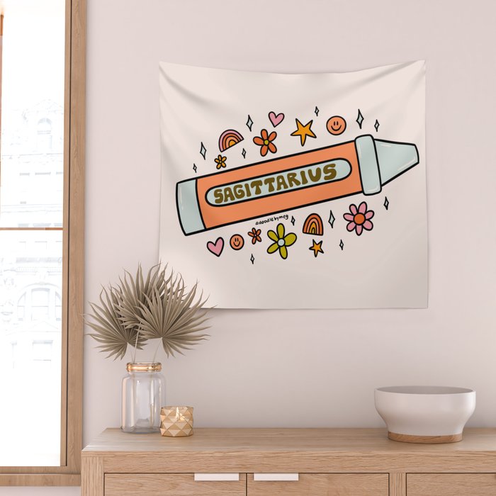 Sagittarius Crayon Wall Tapestry Gallery Image 2