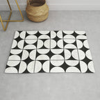 Mid-Century Modern Pattern No.2 - Black and White Rug Gallery Image 1