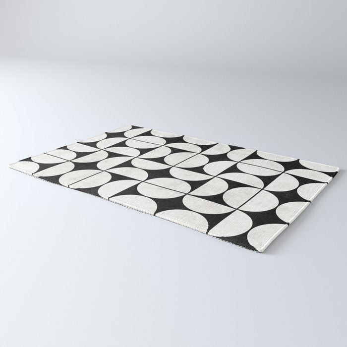 Mid-Century Modern Pattern No.2 - Black and White Rug Gallery Image 3