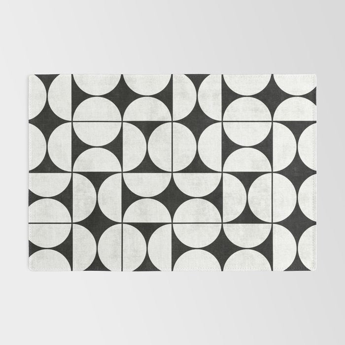 Mid-Century Modern Pattern No.2 - Black and White Rug Gallery Image 2