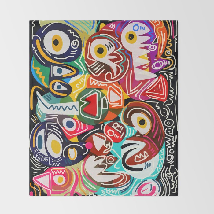 Life is beautiful street art graffiti Throw Blanket Gallery Image 2