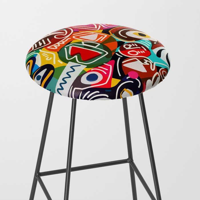 Life is beautiful street art graffiti Stool Gallery Image 2