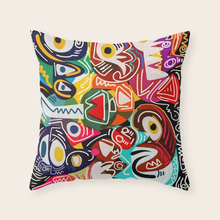 Life is beautiful street art graffiti Throw Pillow Gallery Image 6