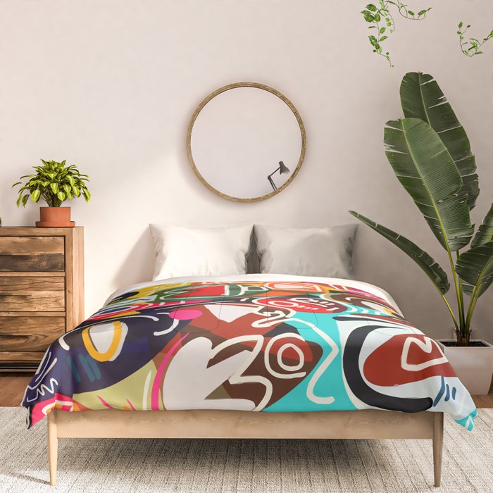 Life is beautiful street art graffiti Comforter Gallery Image 3