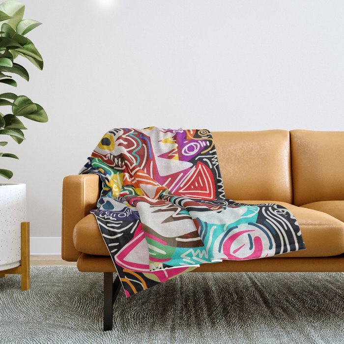 Life is beautiful street art graffiti Throw Blanket Gallery Image 1