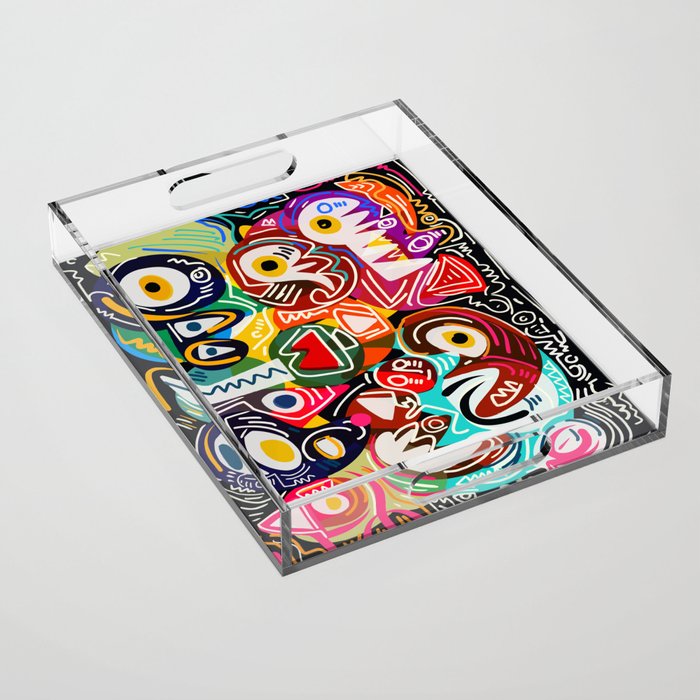 Life is beautiful street art graffiti Acrylic Tray Gallery Image 1