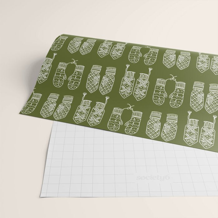 knitted selbu mittens Wrapping Paper Gallery Image 2