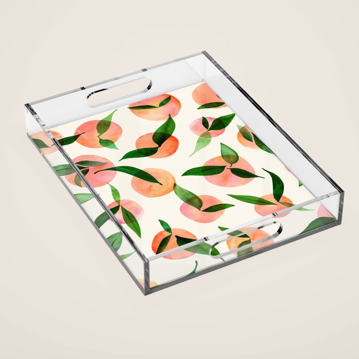 Abstract Summer Fruit Pattern Acrylic Tray Gallery Image 1