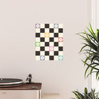 Colorful Flowers Black&White Checker Poster Gallery Image 2