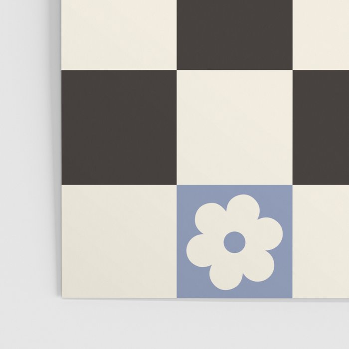 Colorful Flowers Black&White Checker Poster Gallery Image 3