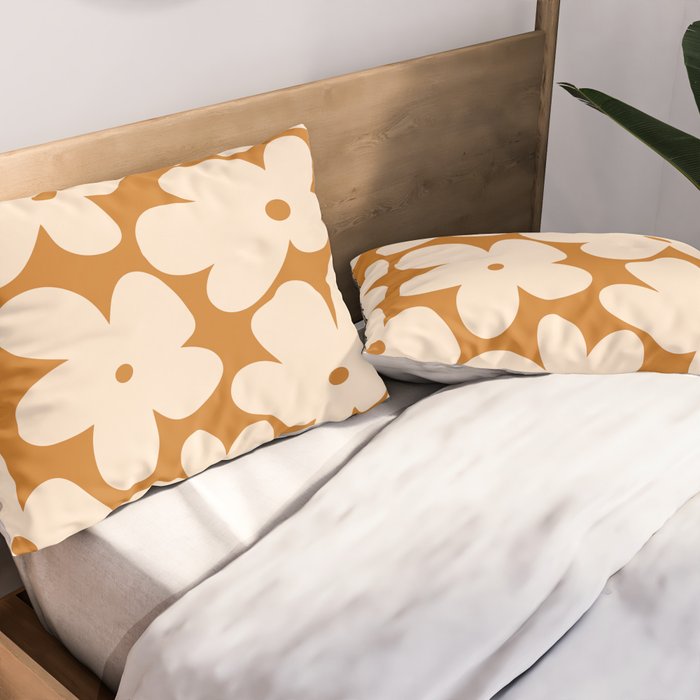 Retro Color Palette - 70's Daisy Pillow Sham Gallery Image 2