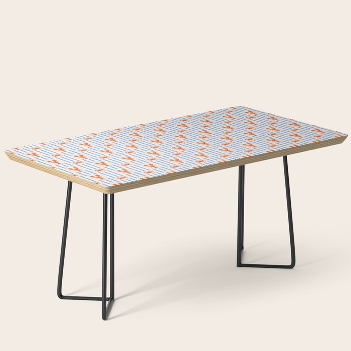 Vintage lobster crab stripe art pattern Coffee Table Gallery Image 1